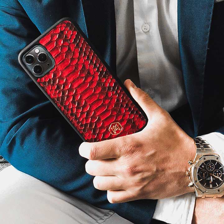 cover iphone 11 pro max in pelle di pitone cover iphone