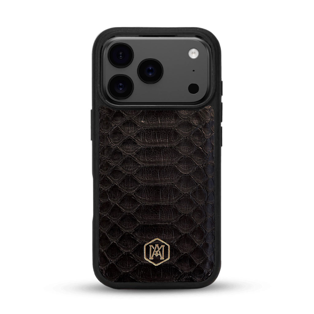 COVER IPHONE-17-PRO-IN-PELLE-DI-PITONE-NERO