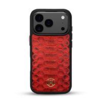 COVER IPHONE-17-PRO-IN-PELLE-DI-PITONE-ROSSO