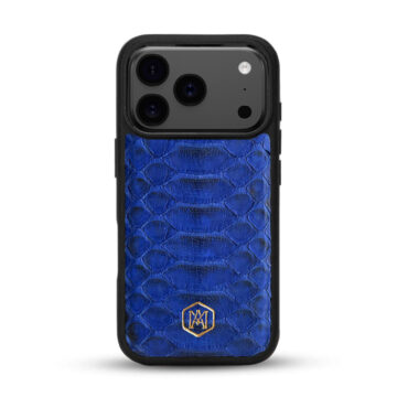 cover IPHONE-17-PRO-IN-PELLE-DI-PITONE-BLU