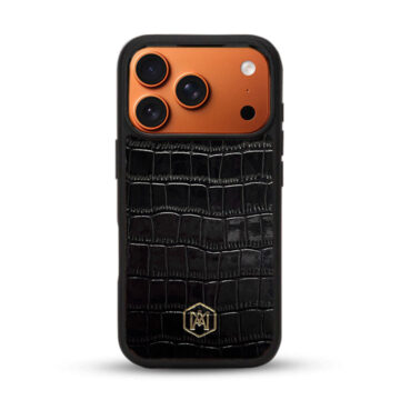 cover-iphone-17-pro-coccodrillo-goffrato-nero