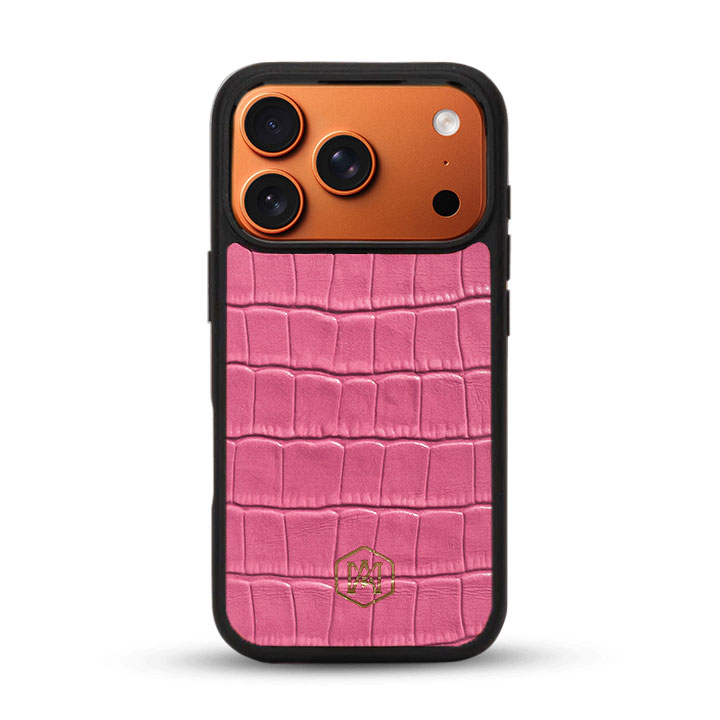 cover-iphone-17-pro-coccodrillo-goffrato-rosa